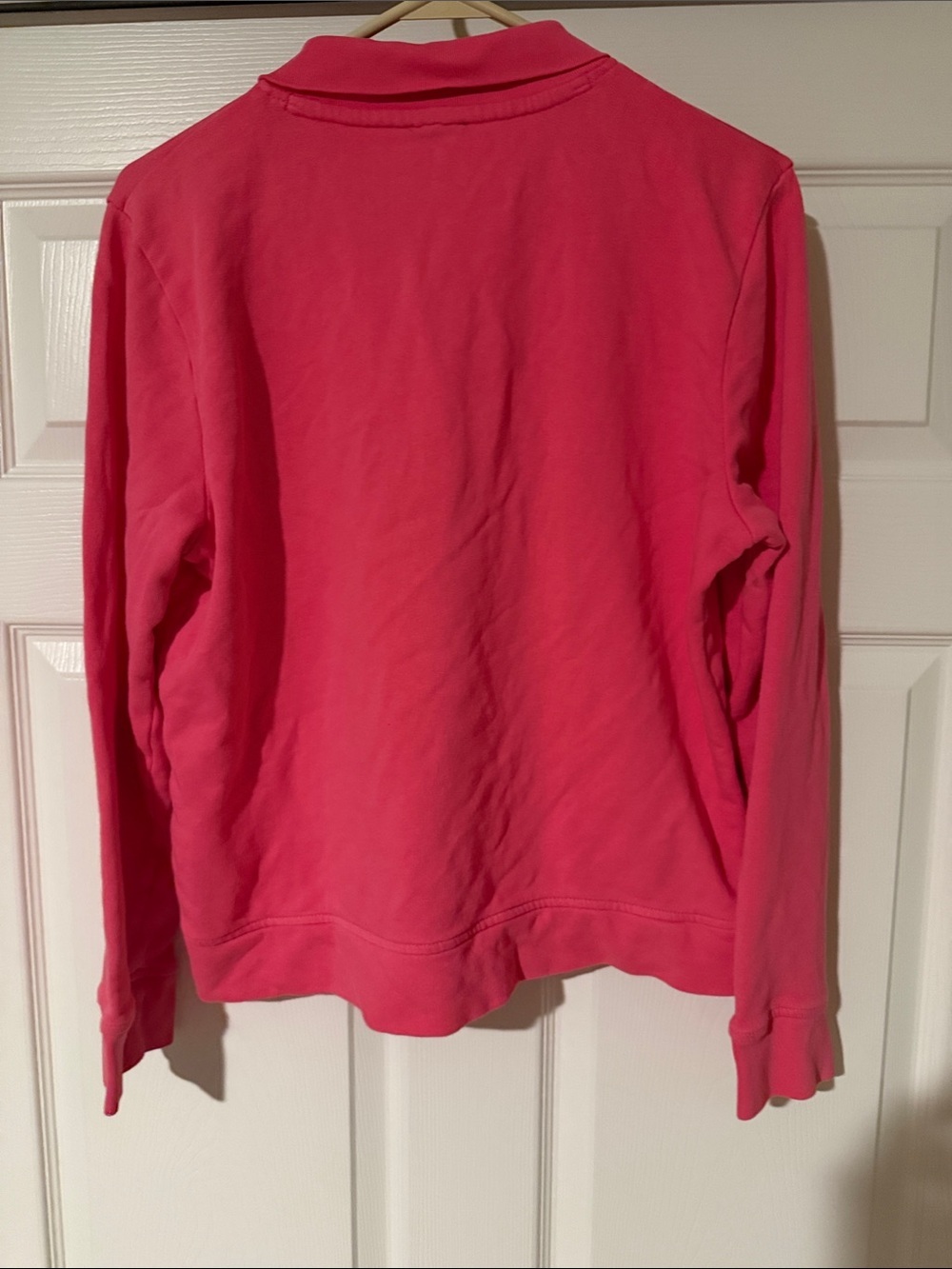 Talbots Hot Pink Ruffle-Placket Sweatshirt - Picture 5 of 5
